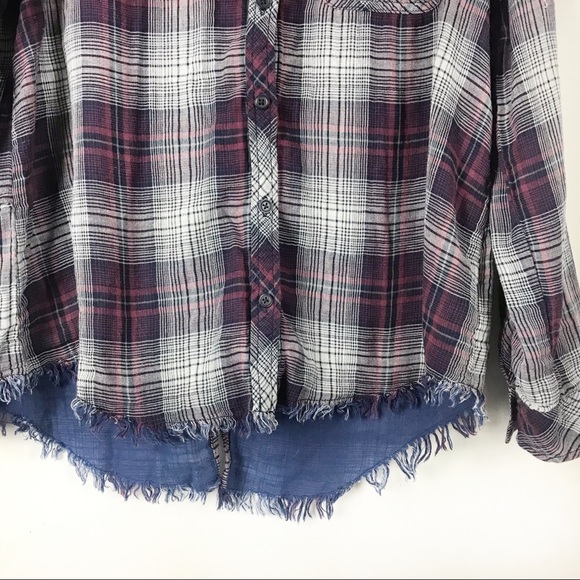 🔴Beachlunchlounge | Button Down Fringe Flannel - Picture 5 of 8